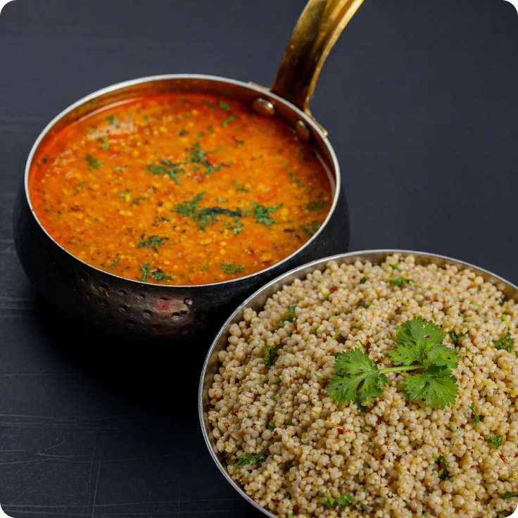 Millet Dal Tadka Chawal